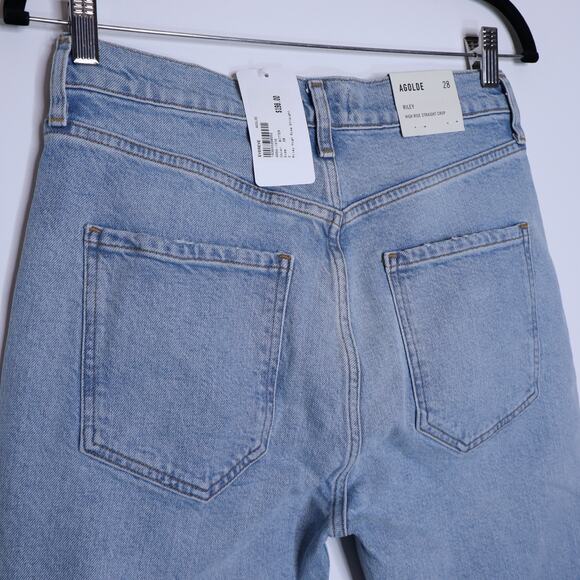 AGOLDE NEW Riley Cropped High Rise Straight Jean Bitter Light Washed Women's 28 - Picture 6 of 12